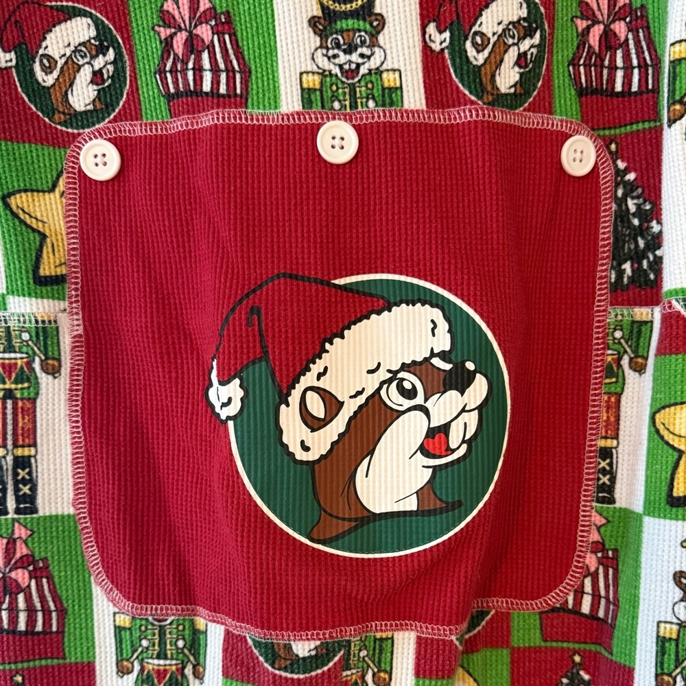 Festive Kids Bucees One Piece Pajama with Santa and Nutcracker Design